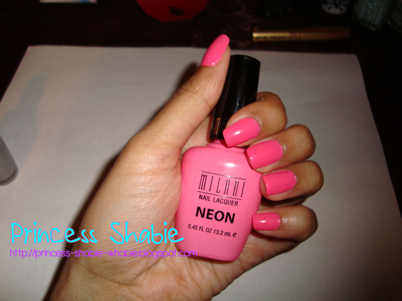 Princess+Shabie_+Milani+Neon+Pink+Hottie+Nail+polish1.jpg