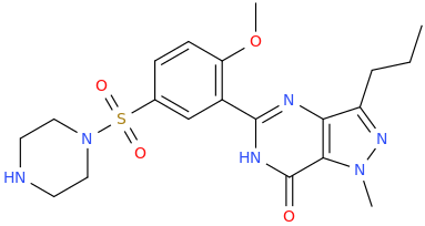 5-%7B2-methoxy-5-[(4-piperazin-yl)sulfonyl]phenyl%7D-1-methyl-3-propyl-1,6-dihydro-7H-pyrazolo[4,3-d]pyrimidine-7-one.png