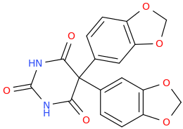 1,1-bis(3,4-methylenedioxyphenyl)-3,5-diaza-2,4,6-trioxocyclohexane.png