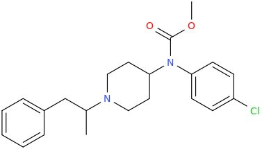 N-carbomethoxy-N-(4-chlorophenyl)-N-((1-phenylpropan-2-yl)-piperidin-4-yl)amine.png