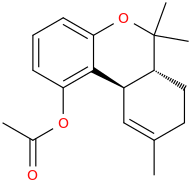 1-acetoxy-(6aR,10aR)-6,6,9-Trimethyl-6a,7,8,10a-tetrahydro-6H-benzo[c]chromen.png