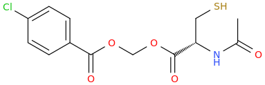 (4-chlorobenzoyl)oxymethyl-(2R)-2-acetamido-3-sulfanylpropanoate.png