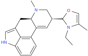 (8%CE%B2)-6-Methyl-8-(N-ethyl-4-methyl-4-oxazolin-2-yl)-9%2C10-didehydroergoline.png