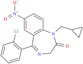 7-Nitro-1-(cyclopropylmethyl)-5-(2-chlorophenyl)-1%2C3-dihydro-2H-1%2C4-benzodiazepin-2-one.png