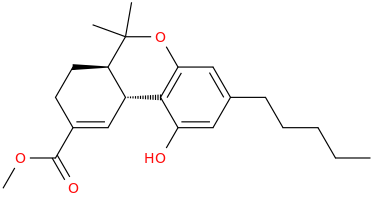 (6aR,10aR)-6,6-dimethyl-9-carbomethoxy-3-pentyl-6a,7,8,10a-tetrahydro-6H-benzo%5bc%5dchromen-1-ol.png