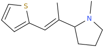 (E)-1-(thiophen-2-yl)-2-(1-methyl-2-pyrrolidinyl)-2-methylethene.png