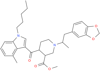 1-(1-pentyl-4-methylindol-3-yl)-1-(1-(2-(3,4-methylenedioxyphenyl)-1-methylethyl)-3-carbomethoxypiperidin-4-yl)methanone.png