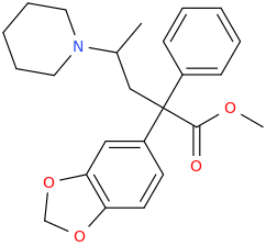 1-(1-piperidinyl)-3-phenyl-3-(3,4-methylenedioxyphenyl)-3-carbomethoxy-1-methylpropane.png