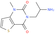 1-(1-thia-4-methyl-5,7-di-oxo-4,6-di-aza-4,5,6,7-tetrahydrobenzofuran-6-yl)-2-aminopropane.png