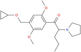 1-(2,5-dimethoxy-4-(cyclopropyloxymethyl)phenyl)-1-oxo-2-(1-pyrrolidinyl)pentane.png