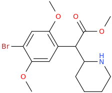 1-(2,5-dimethoxy-4-bromophenyl)-1-carbomethoxy-1-(2-piperidinyl)methane.png