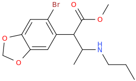 1-(2-bromo-4,5-methylenedioxyphenyl)-2-propylamino-1-carbomethoxypropane.png