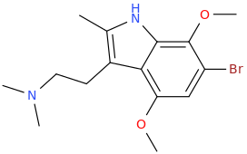 1-(2-methyl-6-bromo-4,7-dimethoxyindole-3-yl)-2-dimethylaminoethane.png