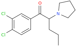 1-(3,4-dichlorophenyl)-1-oxo-2-(1-pyrrolidinyl)-pentane.png