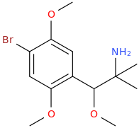 1-(4-bromo-2,5-dimethoxyphenyl)-1-methoxy--2,2-dimethyl-2-aminoethane.png