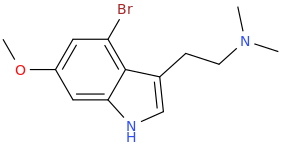 1-(4-bromo-6-methoxyindole-3-yl)-2-dimethylaminoethane.png