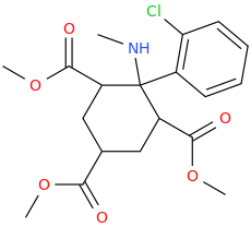 1-methylamino-1-(2-chlorophenyl)-2,4,6-tricarbomethoxycyclohexane.png