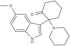2-(5-methoxyindole-3-yl)-2-(1-piperidinyl)cyclohexanone.png
