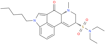 4-pentyl-(6aR,9R)-N,N-diethyl-6-oxo-7-methyl-4,6,6a,7,8,9-hexahydroindolo-[4,3-fg]-quinoline-9-sulfonamide.png