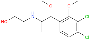 N-(2-hydroxyethyl)-1-(2-methoxy-3,4-dichlorophenyl)-2-amino-1-methoxypropane.png
