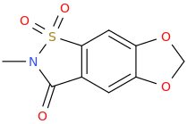N-methyl-5,6-methylenedioxy-1H-1%ce%bb6,2-Benzothiazole-1,1,3(2H)-trione.png