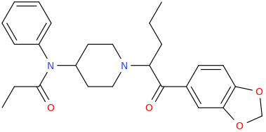 N-phenyl-N-(1-oxopropyl)-N-((1-propyl-2-(3,4-methylenedioxyphenyl)-2-oxoethyl)piperidine-4-yl) amine.png