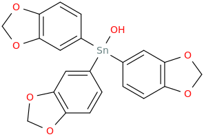 Tris-(3,4-methylenedioxyphenyl) tin hydroxide.png