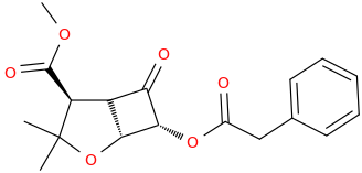 (2S,5R,6R)-2-carbomethoxy-3,3-dimethyl-7-oxo-6-[(2-phenylacetoxy)]-4-oxa-bicyclo[3.2.0]heptane.png