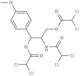 1-(4-methoxyphenyl)-1,3-bis-(dichloroacetoxy)-2-(dichloroacetamido)propane.png
