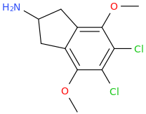 2-amino-4,7-dimethoxy-5,6-dichloroindan.png
