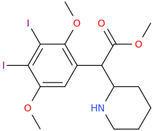 1-(3,4-diiodo-2,5-dimethoxyphenyl)-1-carbomethoxy-1-(2-piperidinyl)methane.png