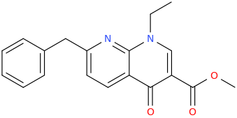 1-ethyl-1,8-diaza-3-carbomethoxy-4-oxo-7-benzylnaphthalene.png