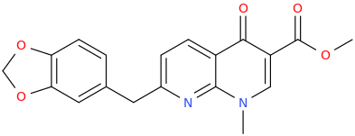1,8-diaza-7-piperonyl-3-carbomethoxy-4-oxo-1-methylnaphthalene.png