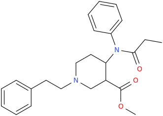 N-(1-(2-phenylethyl)-3-carbomethoxy-piperidin-4-yl)-N-phenylpropanamide.png