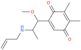 N-allyl-1-(3,4-dimethyl-2,5-benzoquinone-1-yl)-2-amino-1-methoxypropane.png