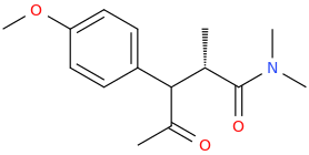 1-(4-methoxyphenyl)-2-(2S)-methyl-3-oxo-3-(N,N-dimethylamino)-1-(acetyl)propane.png