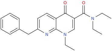 1,8-diaza-7-benzyl-3-(2-ethyl-1-oxo-2-azabutyl)-4-oxo-1-ethylnaphthalene.png