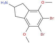 2-amino-4,7-dimethoxy-5,6-dibromoindan.png