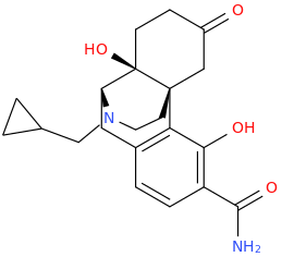 17-(cyclopropylmethyl)-4,14-dihydroxy-morphinan-6-one-3-carboxamide.png