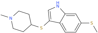  6-methylthioindole-3-yl 1-methyl-piperidin-4-yl thioether.png