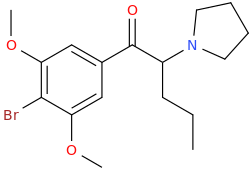1-(3,5-dimethoxy-4-bromophenyl)-1-oxo-2-(1-pyrrolidinyl)pentane.png
