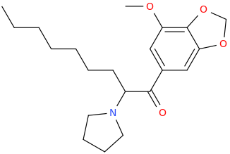 1-(3-methoxy-4,5-methylenedioxyphenyl)-1-oxo-2-(1-pyrrolidinyl)nonane.png