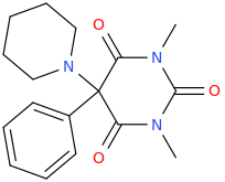 1-(1-piperidinyl)1-(phenyl)-(2,4,6-trioxo-3,5-diaza-3,5-dimethylcyclohexane).png