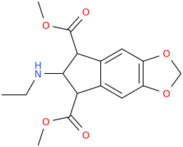 2-ethylamino-1,3-dicarbomethoxy-5,6-methylenedioxyindan.png