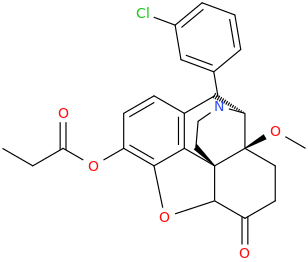 4,5-epoxy-3-propioxy-17-(3-chlorophenyl)-14-methoxy-morphinan-6-one.png