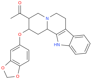 3-(1-oxoethyl)-1,2,3,4,5,6,7,N-octahydroindolo[2,3-a]quinolizin-2-yl (3,4-methylenedioxyphenyl)ether.png