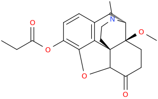 4,5-epoxy-3-propioxy-17-methyl-14-methoxy-morphinan-6-one.png