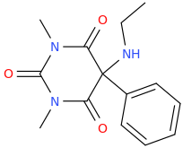 1-ethylamino-1-(phenyl)-(2,4,6-trioxo-3,5-diaza-3,5-dimethylcyclohexane).png