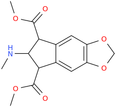 2-methylamino-1,3-dicarbomethoxy-5,6-methylenedioxyindan.png