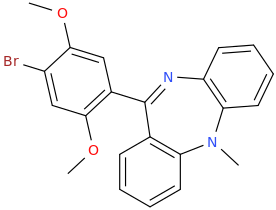 1-(N-methyl-dibenzo[b,f][1,4]diazepine-11-yl)-4-bromo-2,5-dimethoxybenzene.png